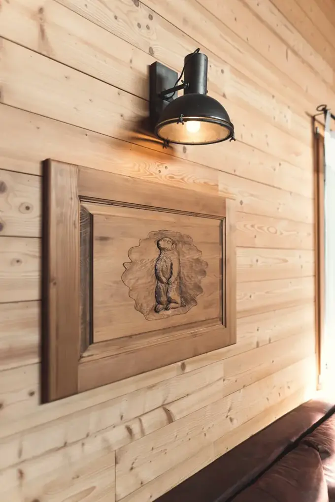 Carved wooden panel